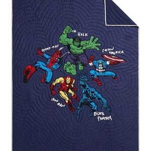 Pottery Barn Kids Marvel Avengers Twin Quilt Superhero Cotton Excellent
